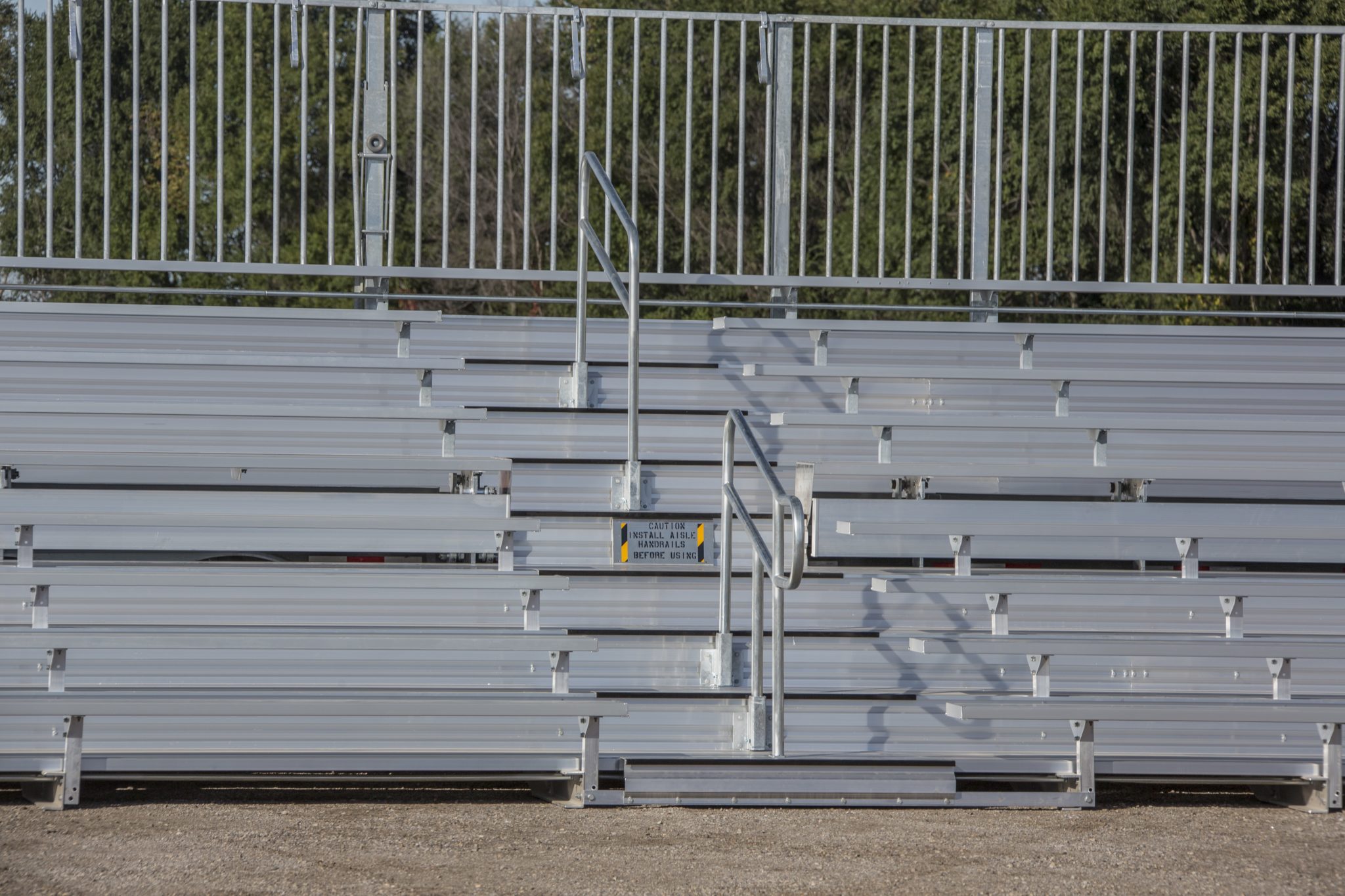 Optional 48" Center Aisle & Handrail for 9 Row Speedy Bleacher