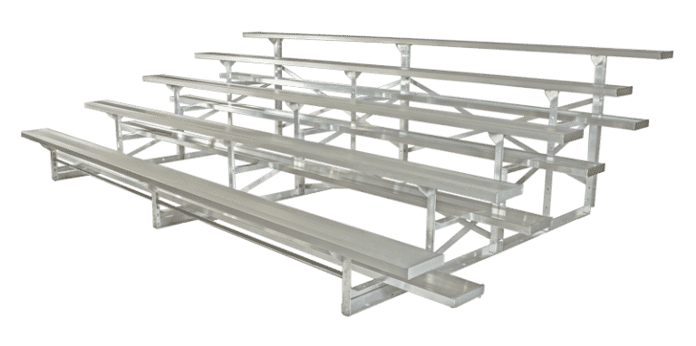 5 Row Bleachers | 15' Length | Seats 50 | Aluminum Planks