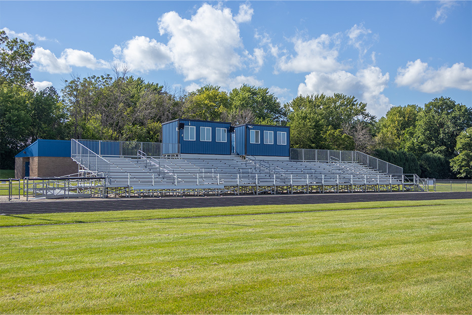 Kay Park bleacher systems, durable, ADA-compliant, and Made in the USA, ready for every season of sports and community events.